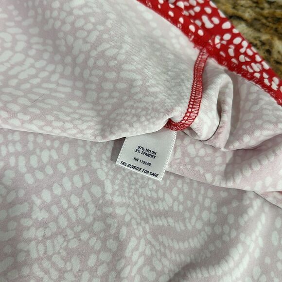 Sunsets & Sweet Tea Pockets Red White Patterned Anywhere Dress Size XL - Picture 5 of 9